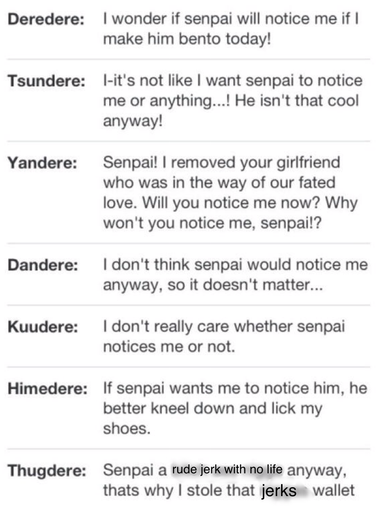 I'm kuudere... Tap!
Sorry for the censoring action down with thugdere (lol). Trying to keep my acc
Somewhat kid friendly