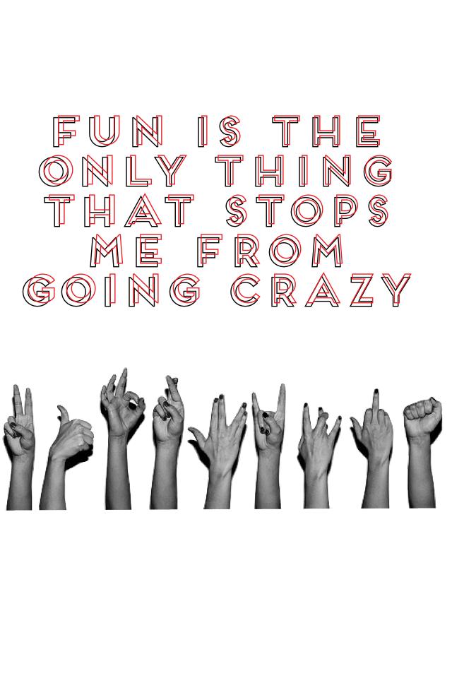 Fun Is the Only Thing That Stops Me From Going Crazy