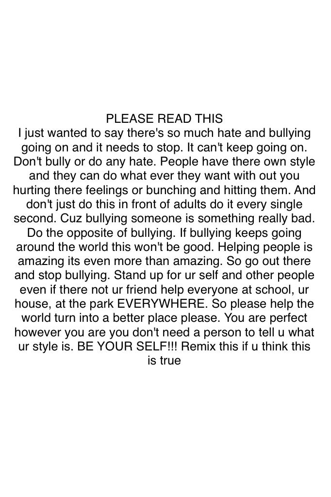 Please don't bully!!