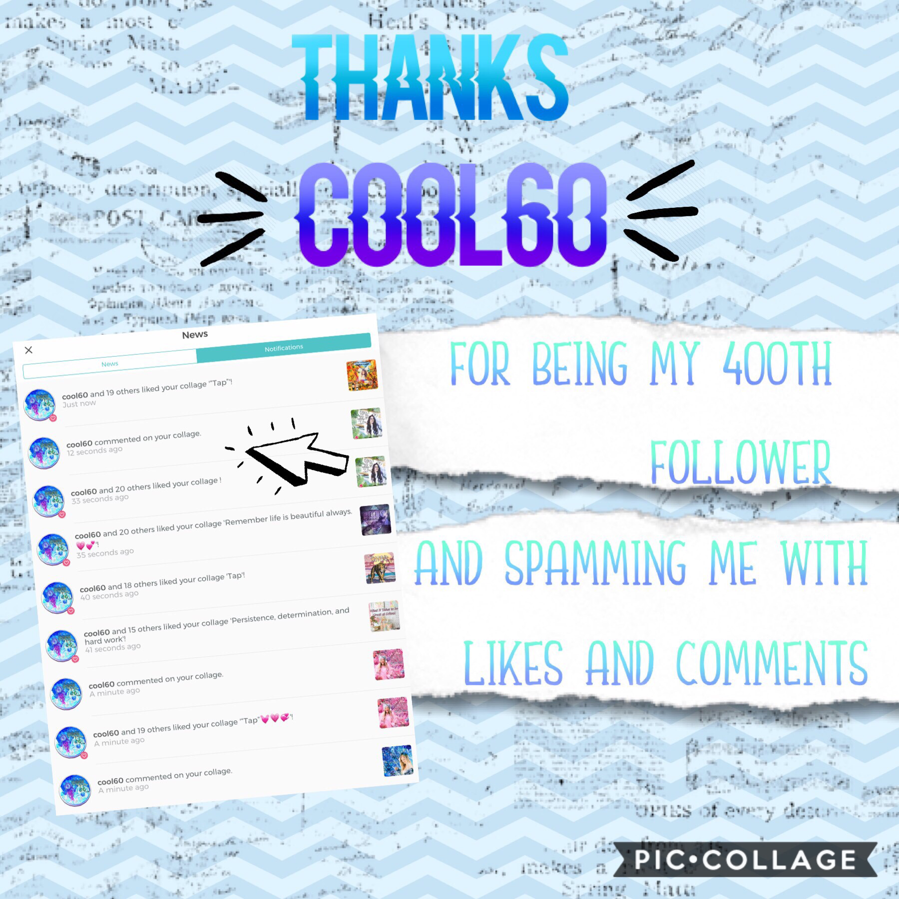 Congrats Cool60 for being my 400th follower and spamming me with likes and comments!!!💞💕💖🎉🎊