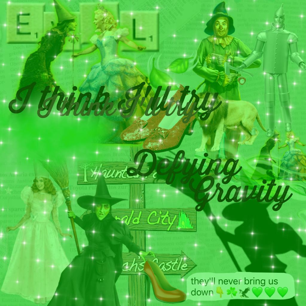 🍃 Tap 🍃
🍃 #3 of new style. 🍃
🍃 My sad attempt of a complicated edit. Oh well.  XD  It was really fun to make.🍃
🍃YASSS!  Who's seen Wicked???  Defying Gravity is definitely the best song!!! 🍃