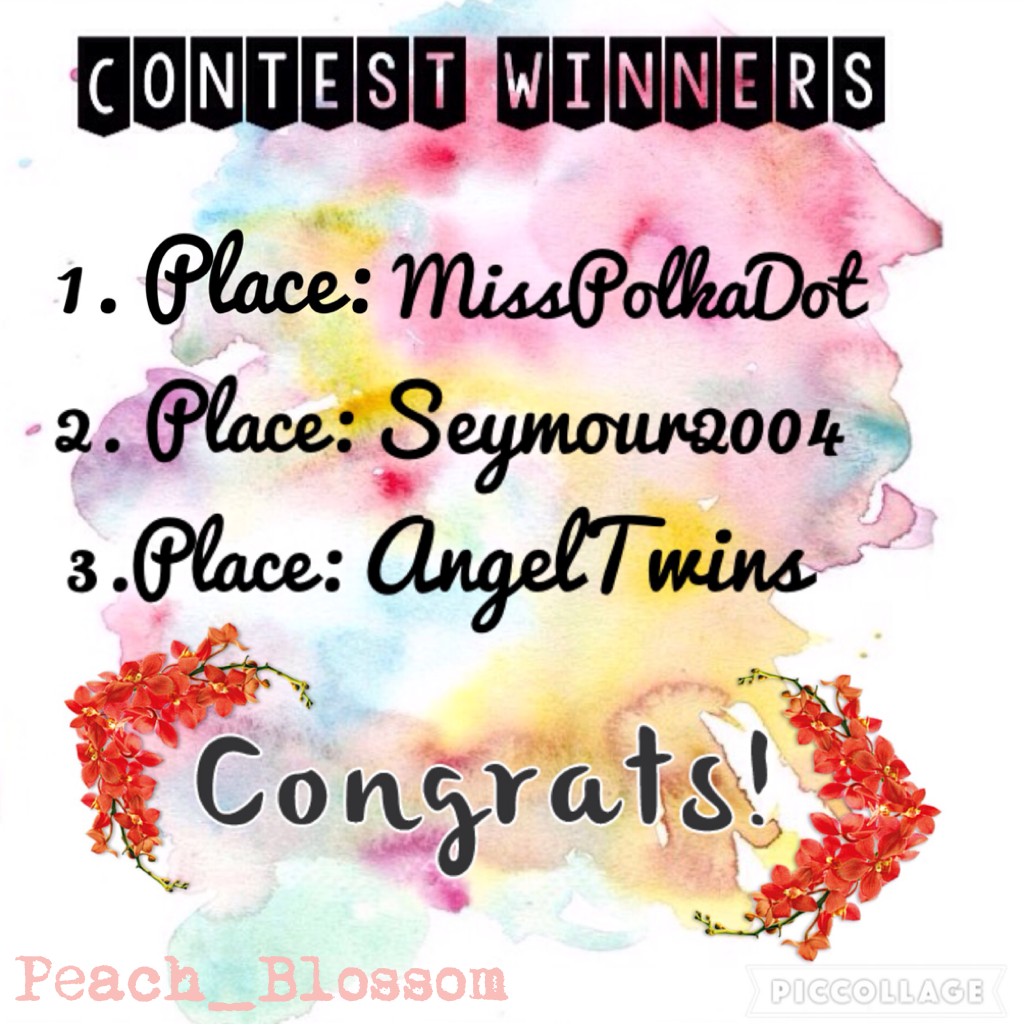 Contest winners!💕 Congrats abd thanks for entering!😘💕