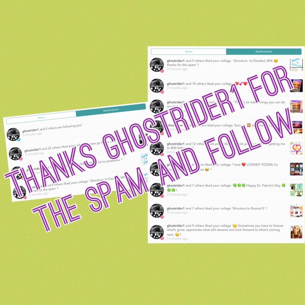 Thanks ghostrider1 for the spam and follow 