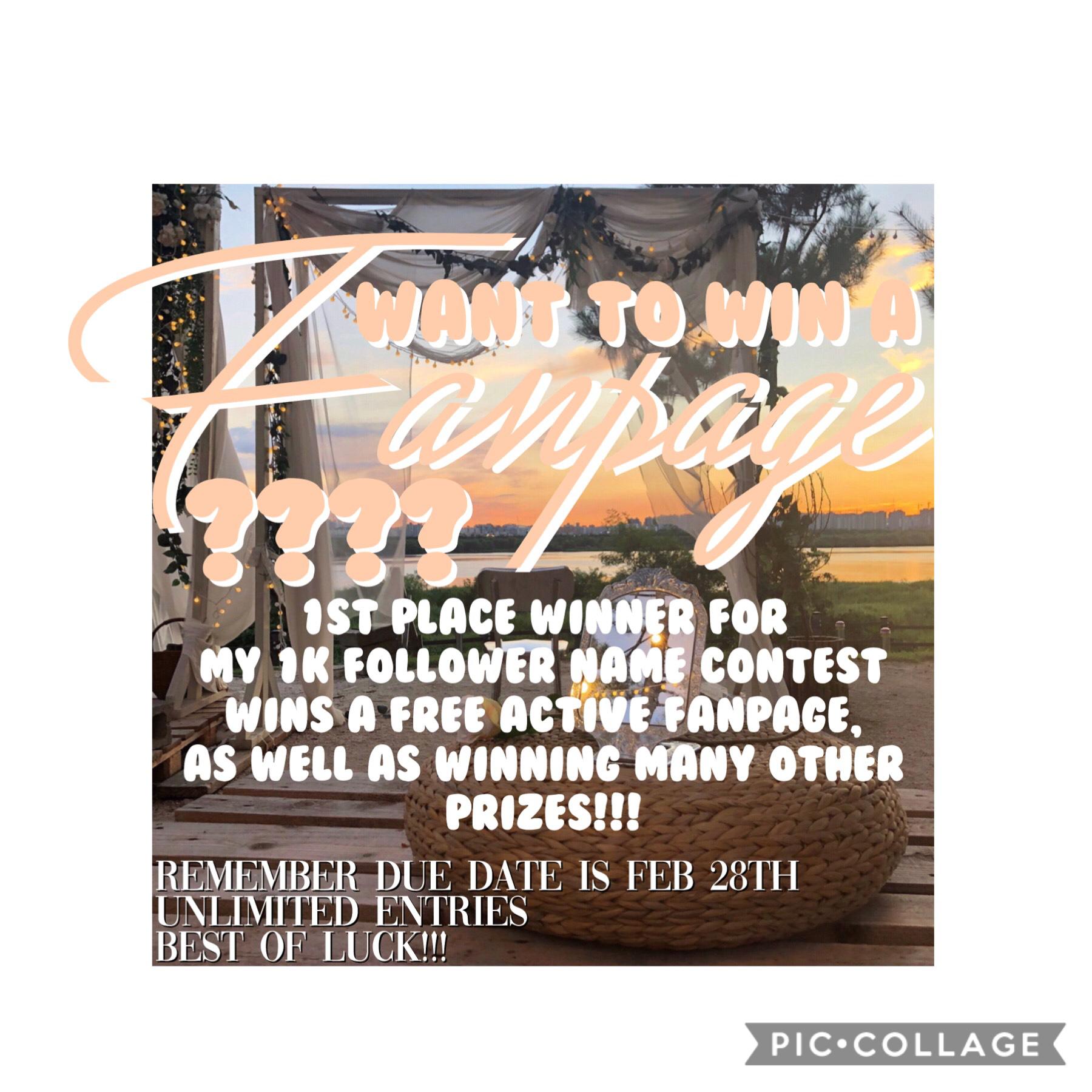 [TAP] IMPORTANT [TAP]

you all are such beautiful humans i could t pick who to make a fanpage for, so this contest will help me decide!

enter as many name suggestions as you’d like on my contest post 

DUE FEBRUARY 28TH 2019