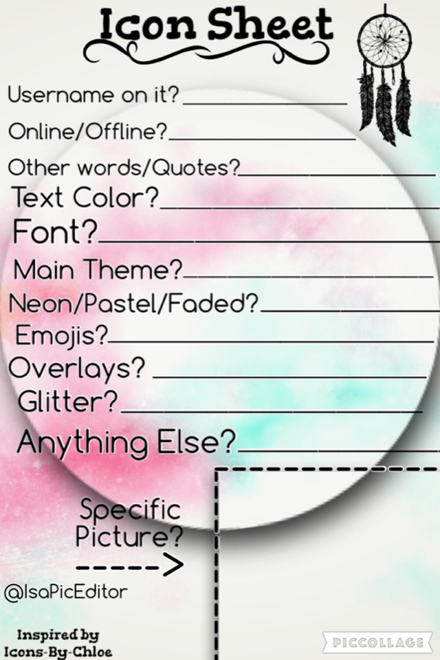 Click Here

New Icon Sheet!

Notice if you fill this out, your icon will appear in my other account, IsaPicEditor-Icons!

Enjoy!