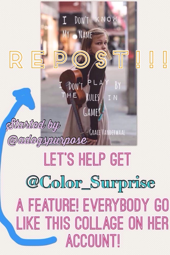 💛TAP!💛
Repost, repost, repost!! Plz help get @Color_Surprise a feature! Thx everyone!!💕💕💗💗💗💗💗💗💗💗💗