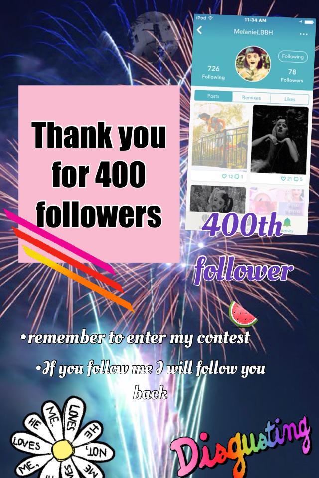 Thank you for 400 followers 