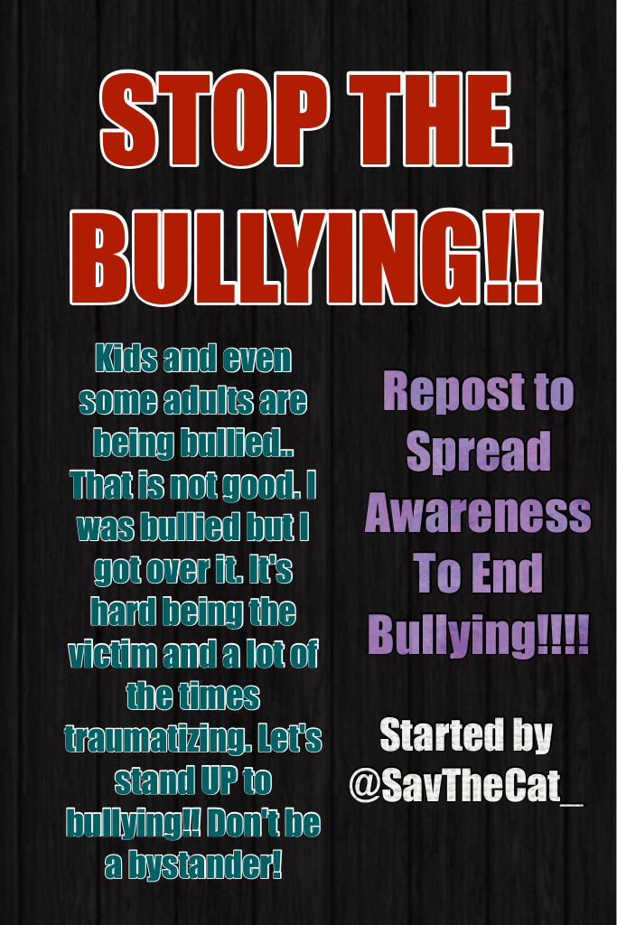 STOP THE BULLYING!!