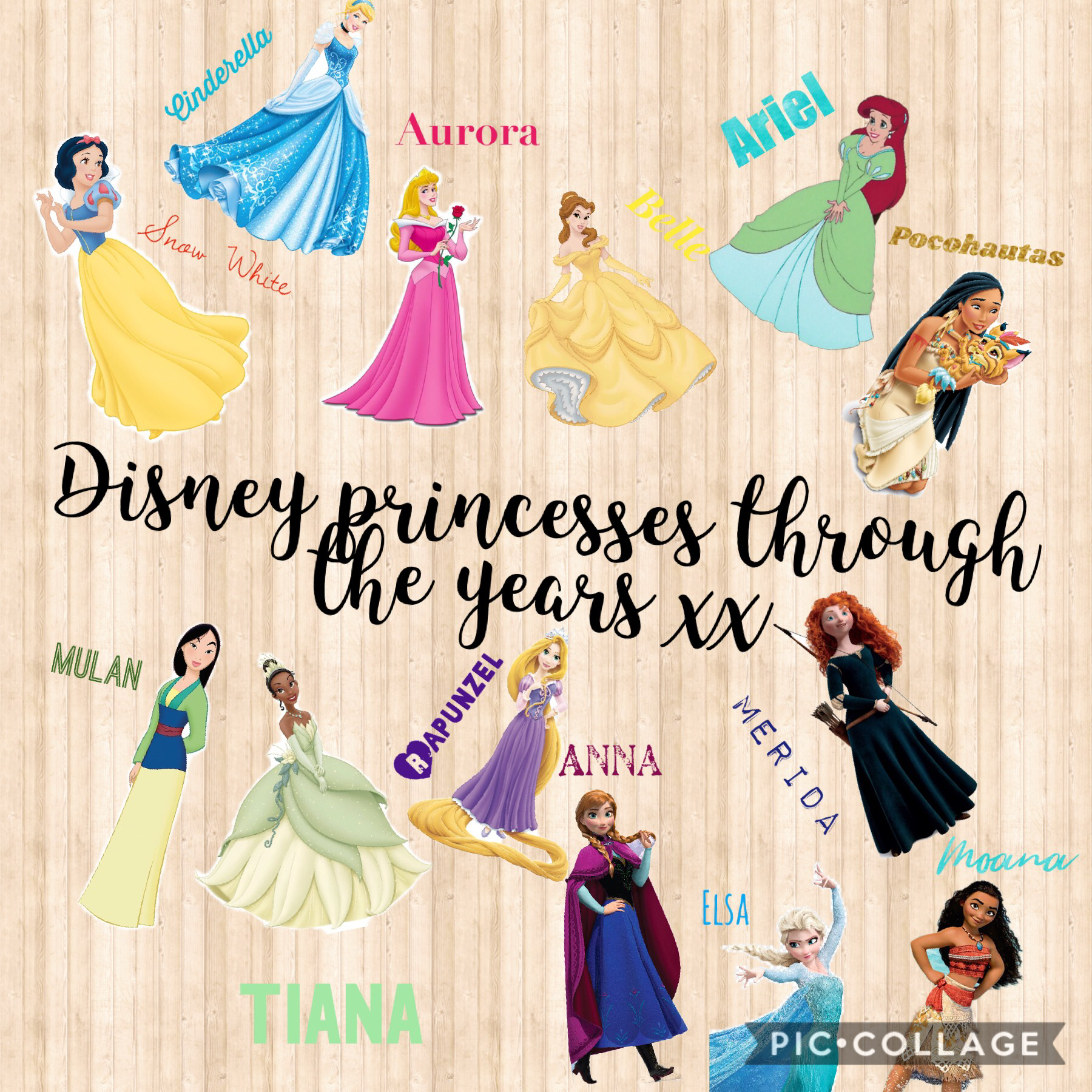 Disney princesses through the years