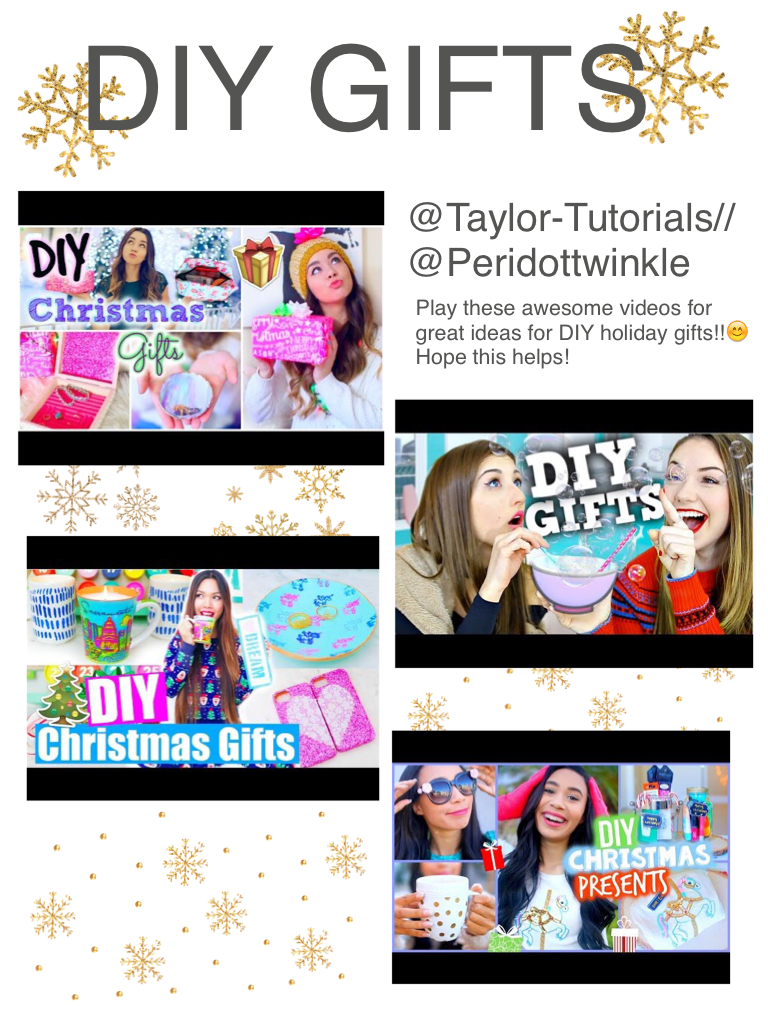 Hey guys it's @Peridpttwinkle here!! If u guys need help thinking of what to make for holiday gifts follow the videos! Hope this helps!!😊🙈🎄💖