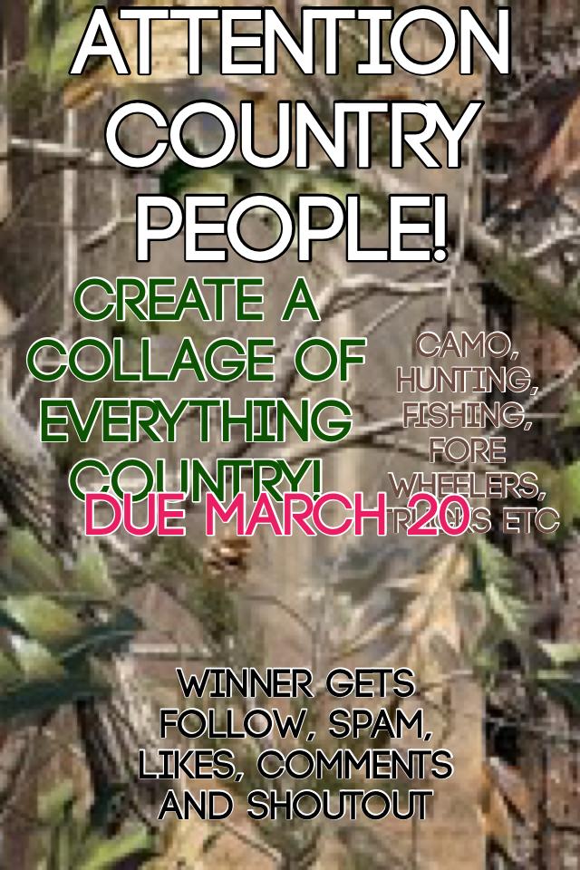 Attention country people! Contest! Pass it on to country people please!