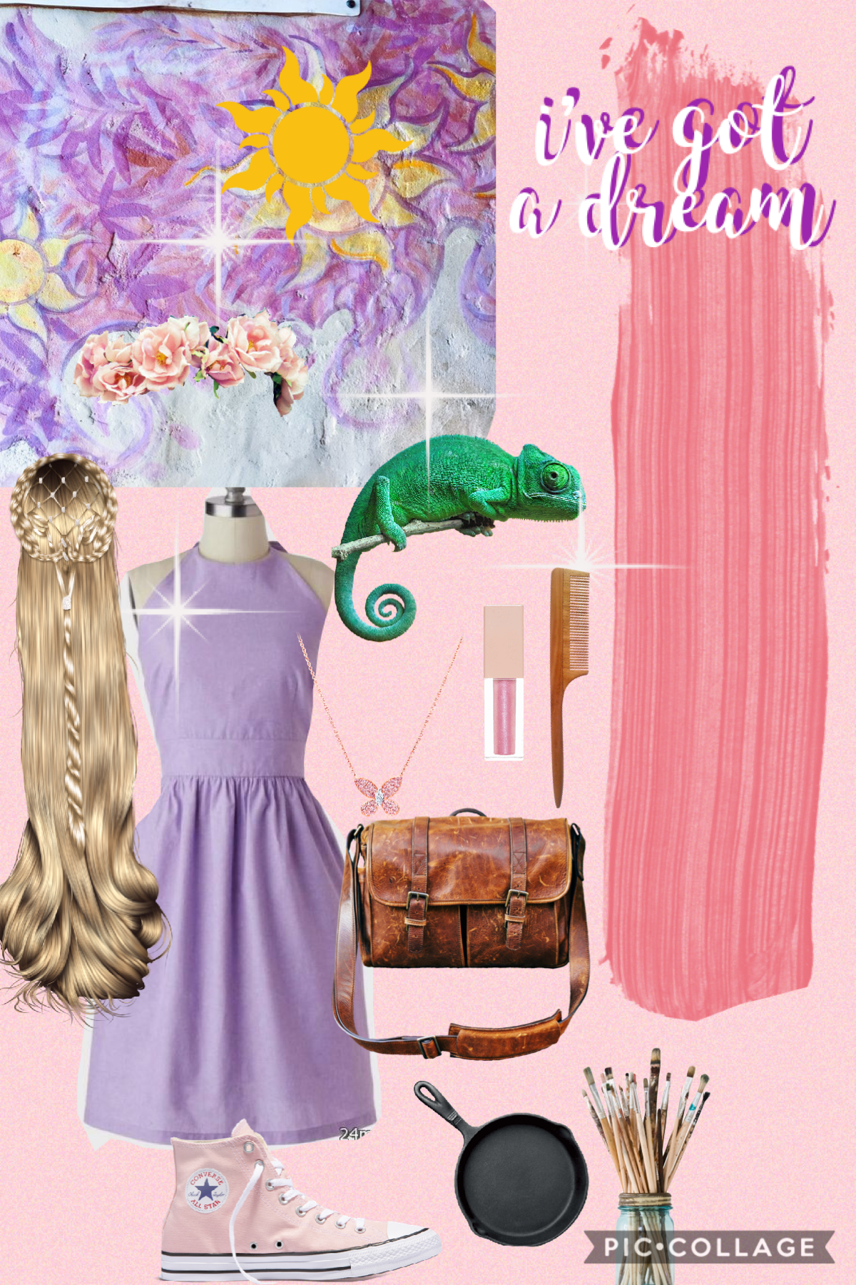 princess rapunzel 💜

#tangled #rapunzel #purple #chameleon #frying pan #paint #art #disney #princess #flynnrider #sun #lantern #dream #hair #sneaker #pink