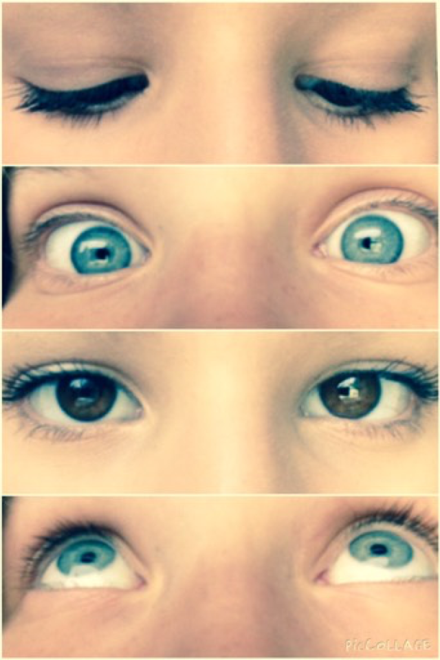 My brown eye/lil' sis' blue eyes! 😍