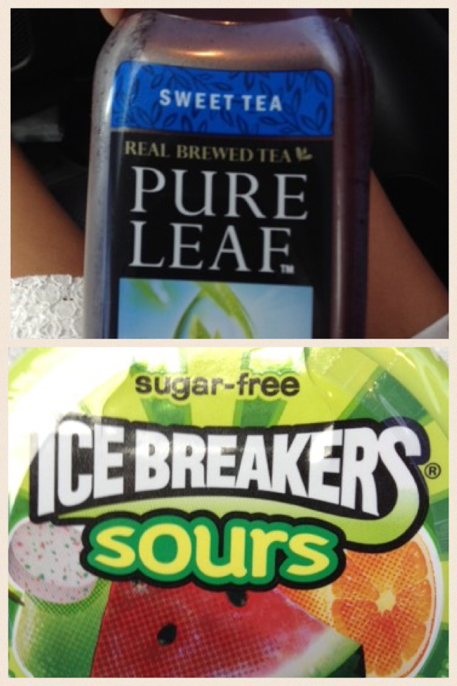 Ice breakers sours and my fave tea,pure leaf sweet tea 