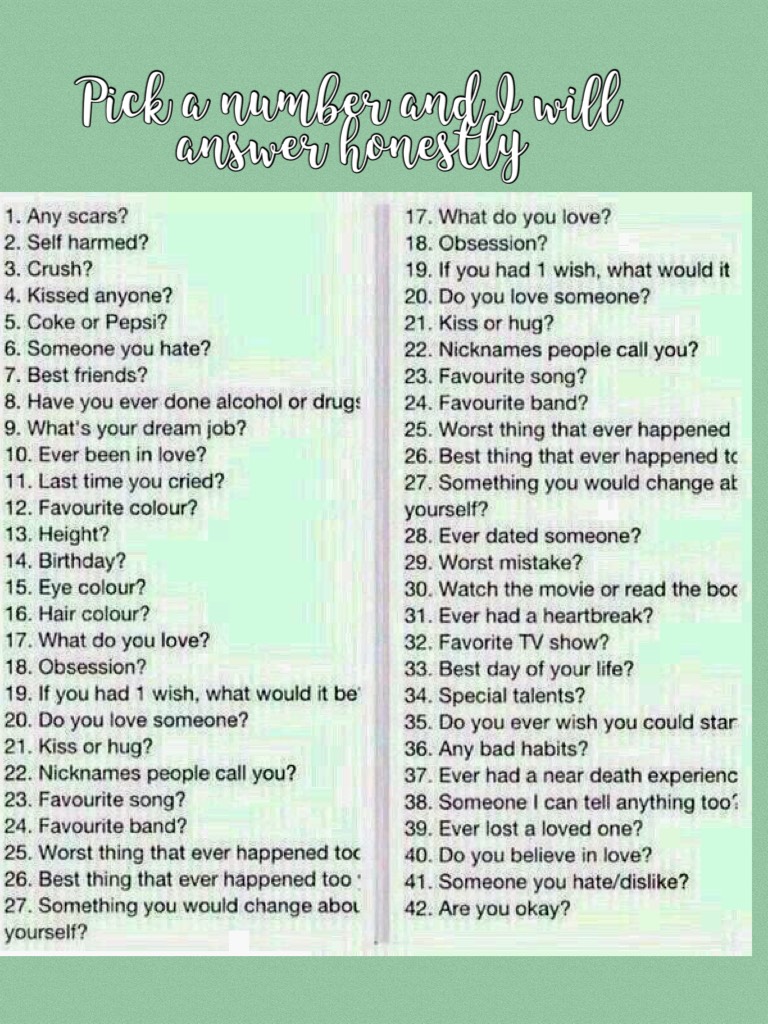 Pick a number and I will answer honestly