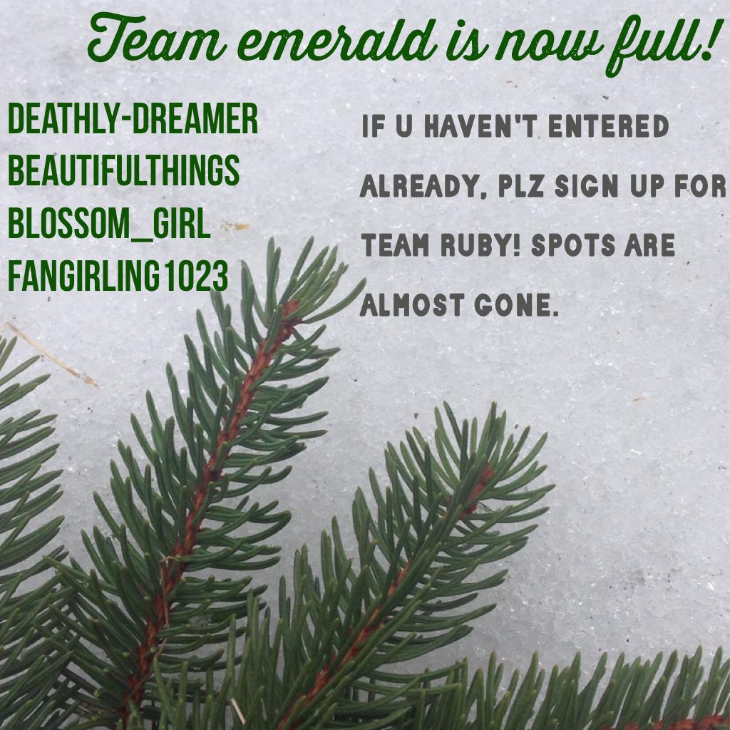 •Plz enter for team ruby, 3 spots left! Took this pic•