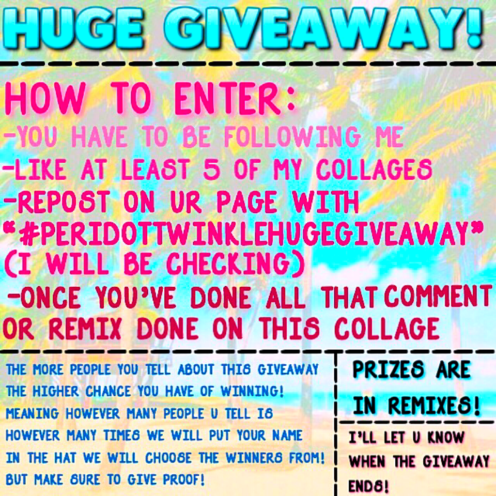 🍼Click Here🍼
#PeridottwinkleHugeGiveAway!! Go follow her And enter Peridottwinkle's GiveAway!🙈💕
