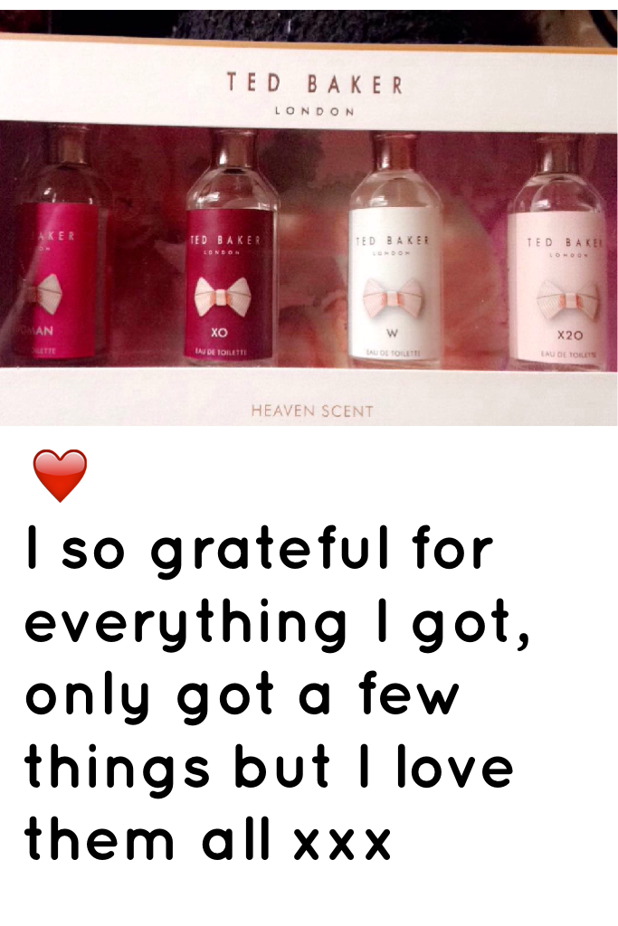 I so grateful for everything I got, only got a few things but I love them all xxx