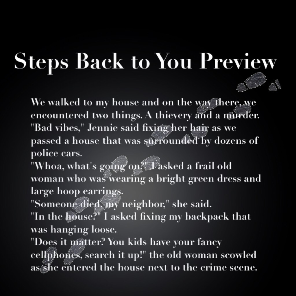⭐️Tap⭐️
Steps Back to You Preview #1
My plan: Do previews on here and publish actual story on blog. 🙃