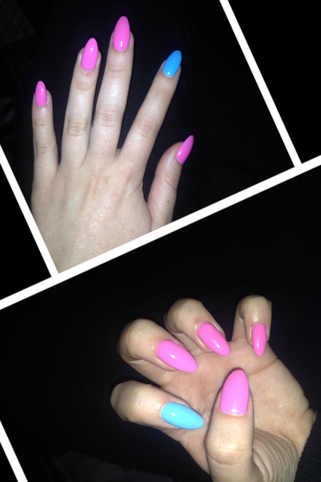 #nails#pink#blue