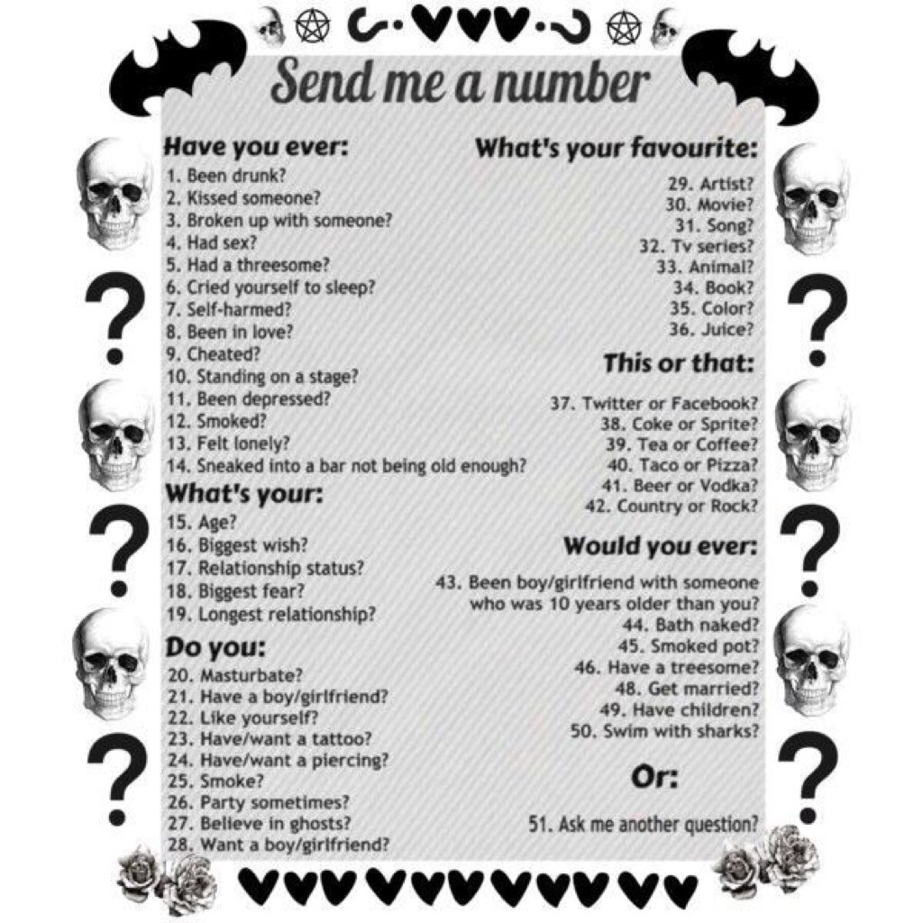 Send me a number and I’ll answer!