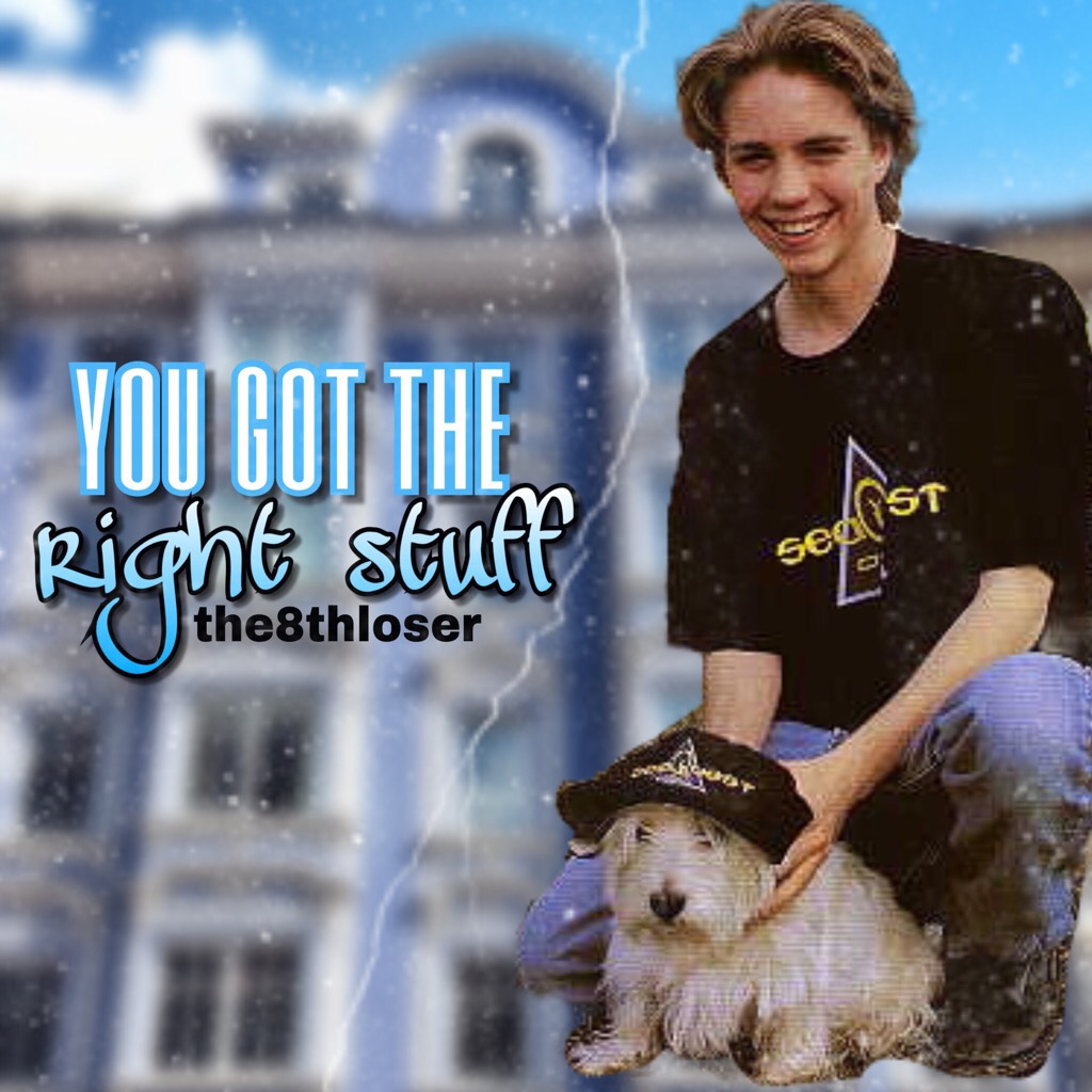 song: you got it (the right stuff) - new kids on the block
look at cute lil jon with a cute lil dog with a cute lil hat awww