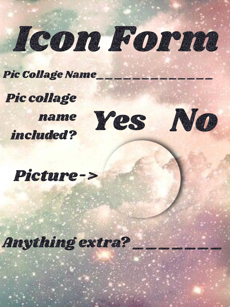 Icon Form...Please Fill Out