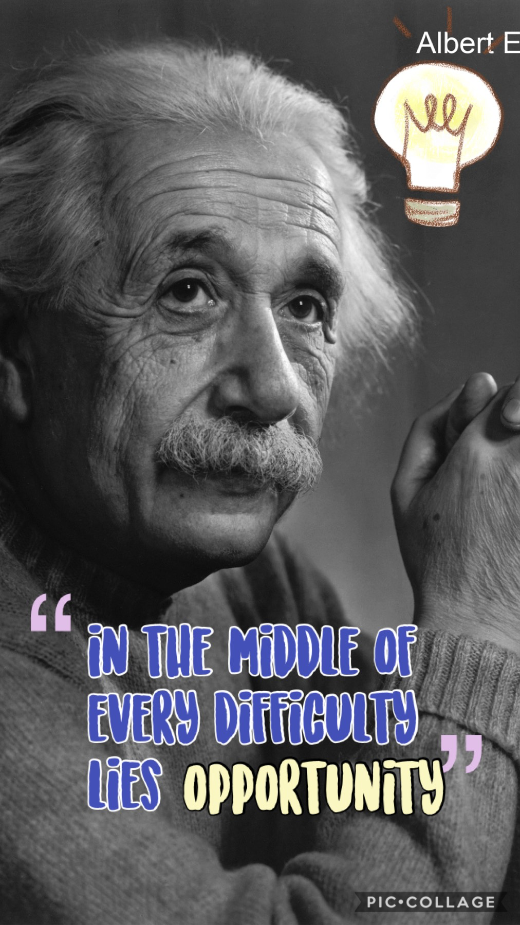 “in the middle of every difficulty lies opportunity” -albert einstein