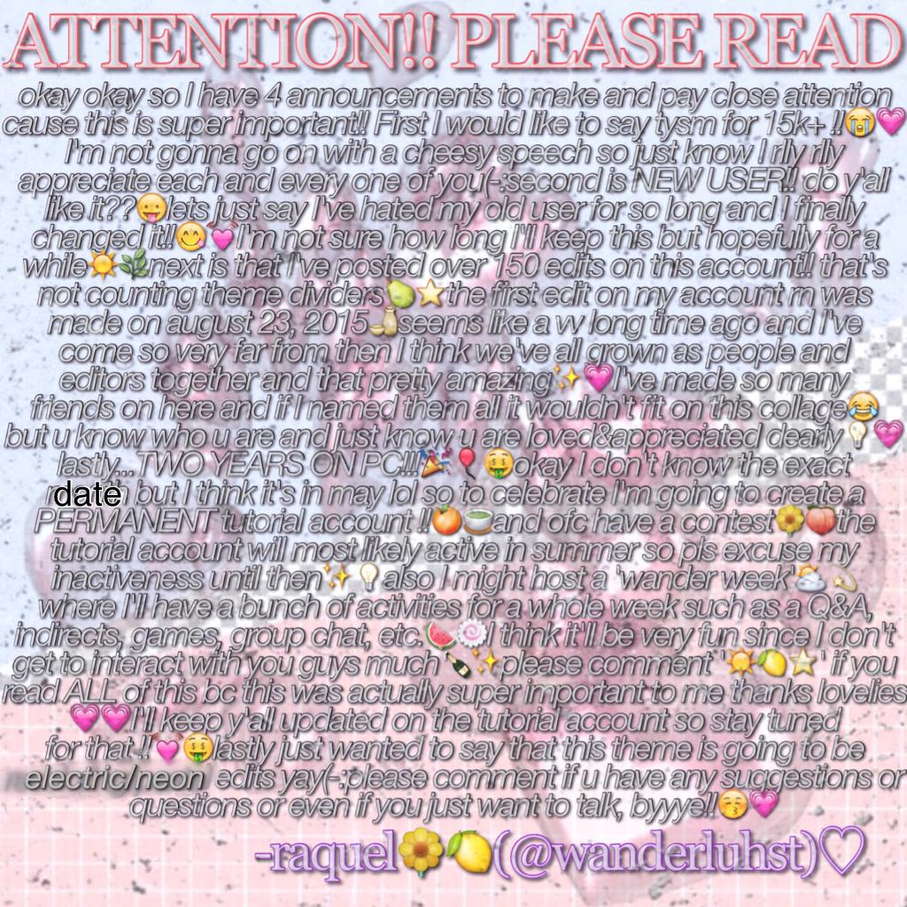 CLICK HERE🌼
tysm for all of this guys😭💗pls read all of this it's very important !1!1!1🍐⭐️PLUS FOLLOW/ENTER MY GAMES ACC @wandergames🍋⛅️and my NEW TUTORIAL ACCOUNT @editingcentral😛🌿thanks loves new edit soon((-:
