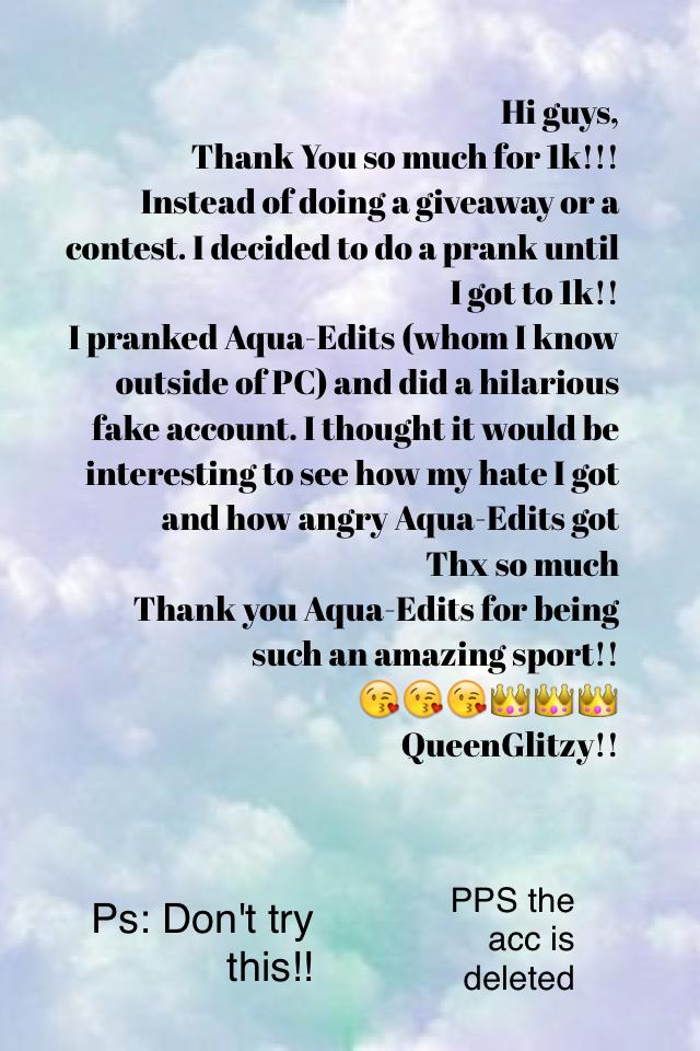 😂Click😂

Not sure about you but I found this hilarious i will ask Aqua-edits to post this if you are not one of Aqua-Edits Hundreds of followers go give her a follow!!

😘😘😘😘
-QueenGlitzy👑👑👑 