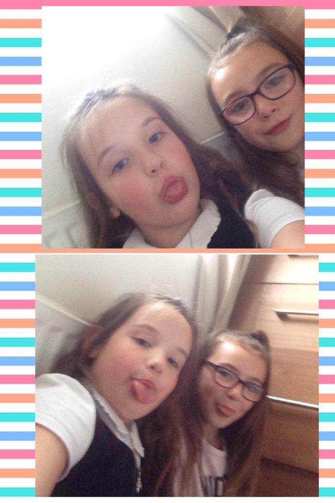 Omg ! This is cuter than I thought this is just my coulsin 
Ruby the one with the glasses x and that's me the one with out the glasses xxx
