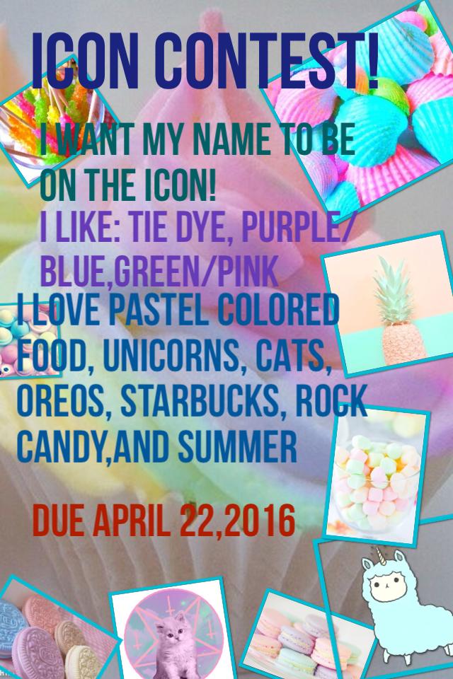 Icon contest! Prizes are a surprise!🙃 I'll message who come in the top 3 on May 1st 2016!!!