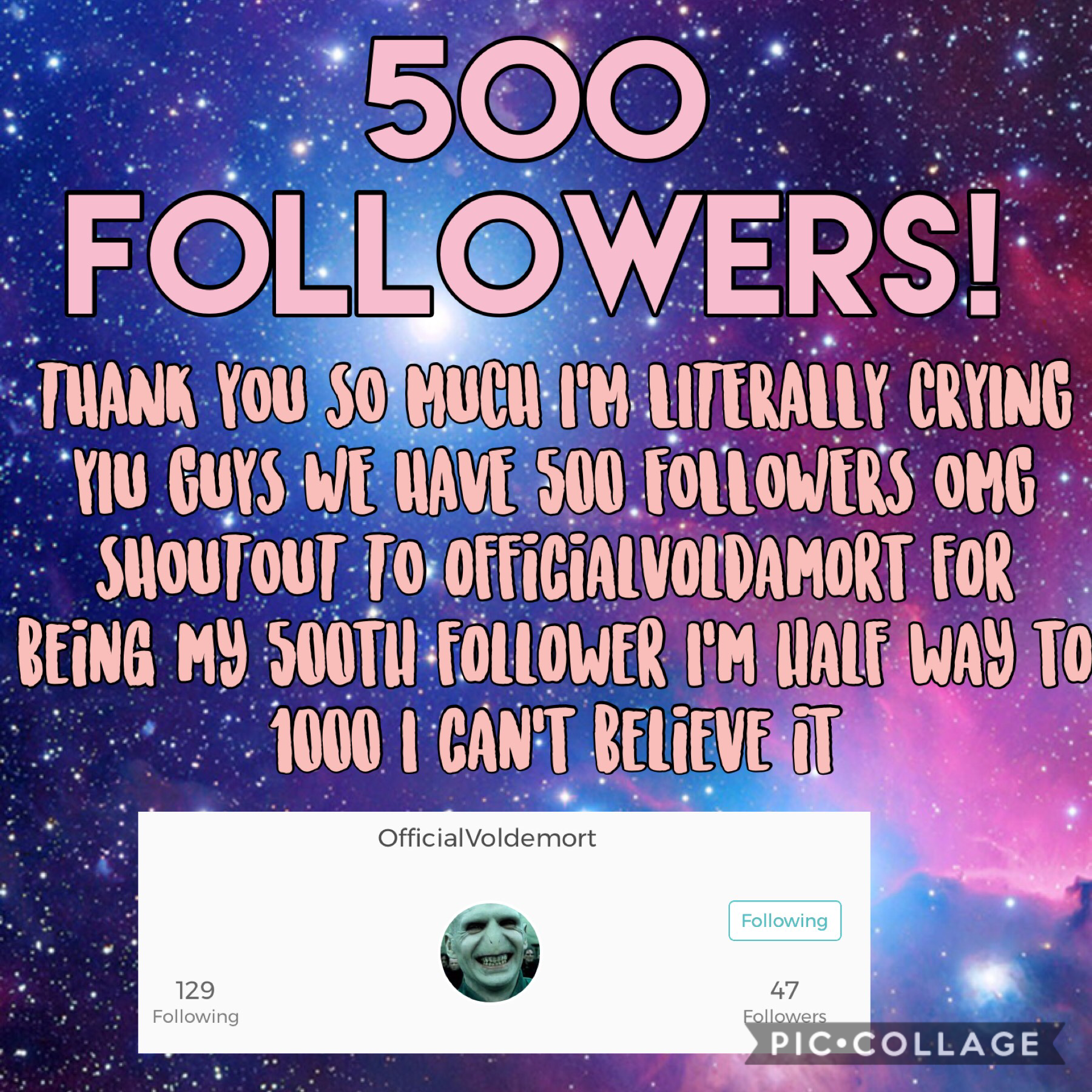 Thank you so much shoutout to everyone of you especially officalvoldamort 💖😘👍