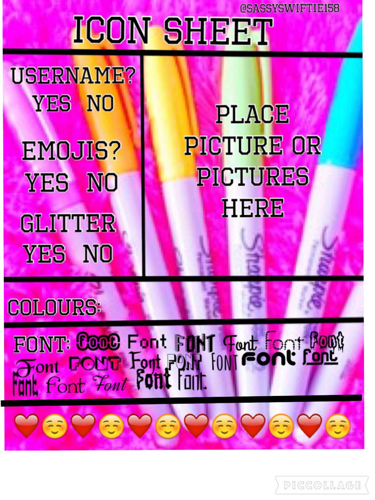 Hi guys sorry I haven't been active but I am back! Please fill this out and post on your page if you want an icon then comment when done!❤️✨