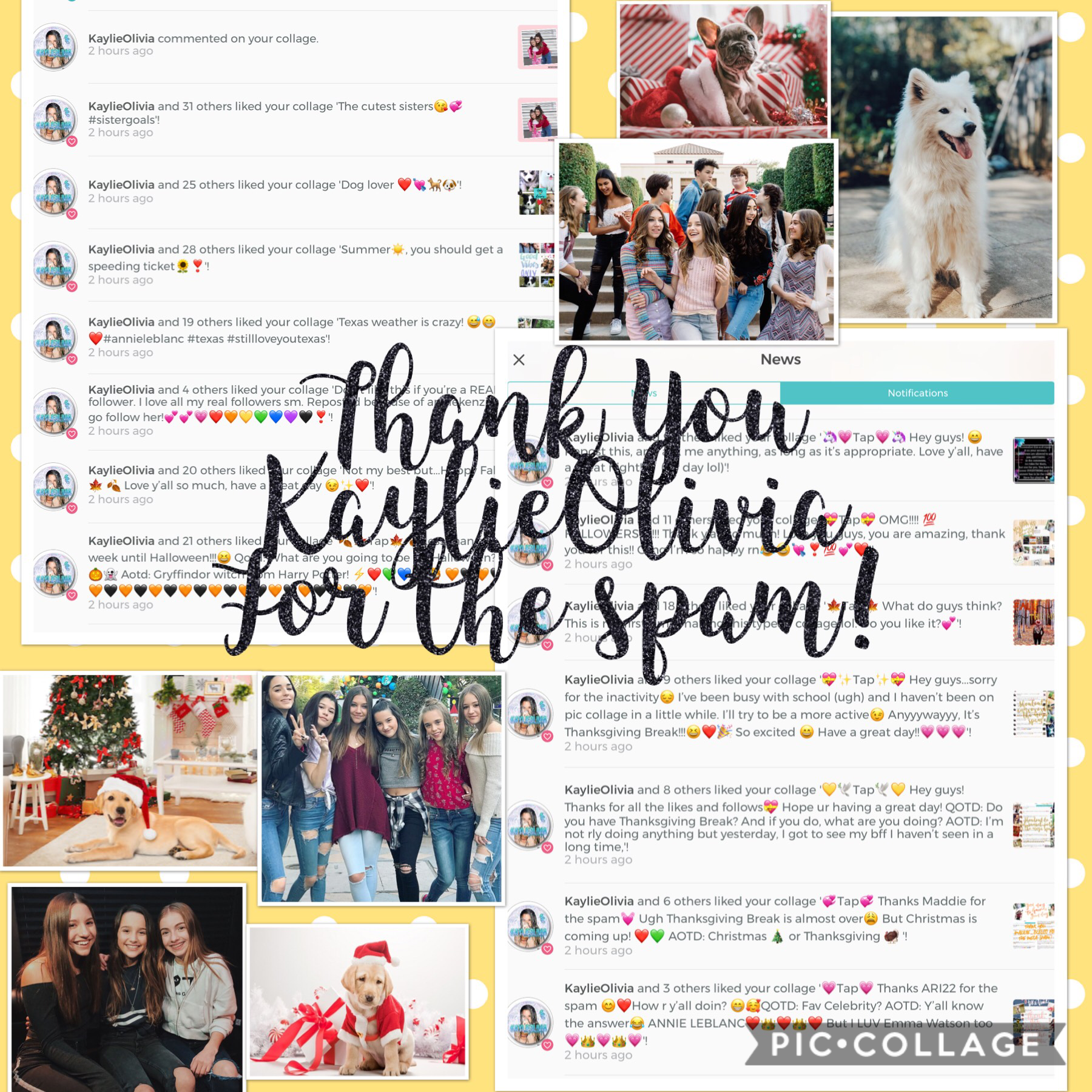 💛🎄Tap🎄💛
Thx KaylieOlivia 4 the spam 💖 it’s almost CHRISTMAS!!!🎄❤️💚!!! Aaaaand my birthday (December 19) 😜 So excited to celebrate w my friends and family! QOTD: Are you going out of town for Christmas? AOTD: Nope just celebrating with my family and friend