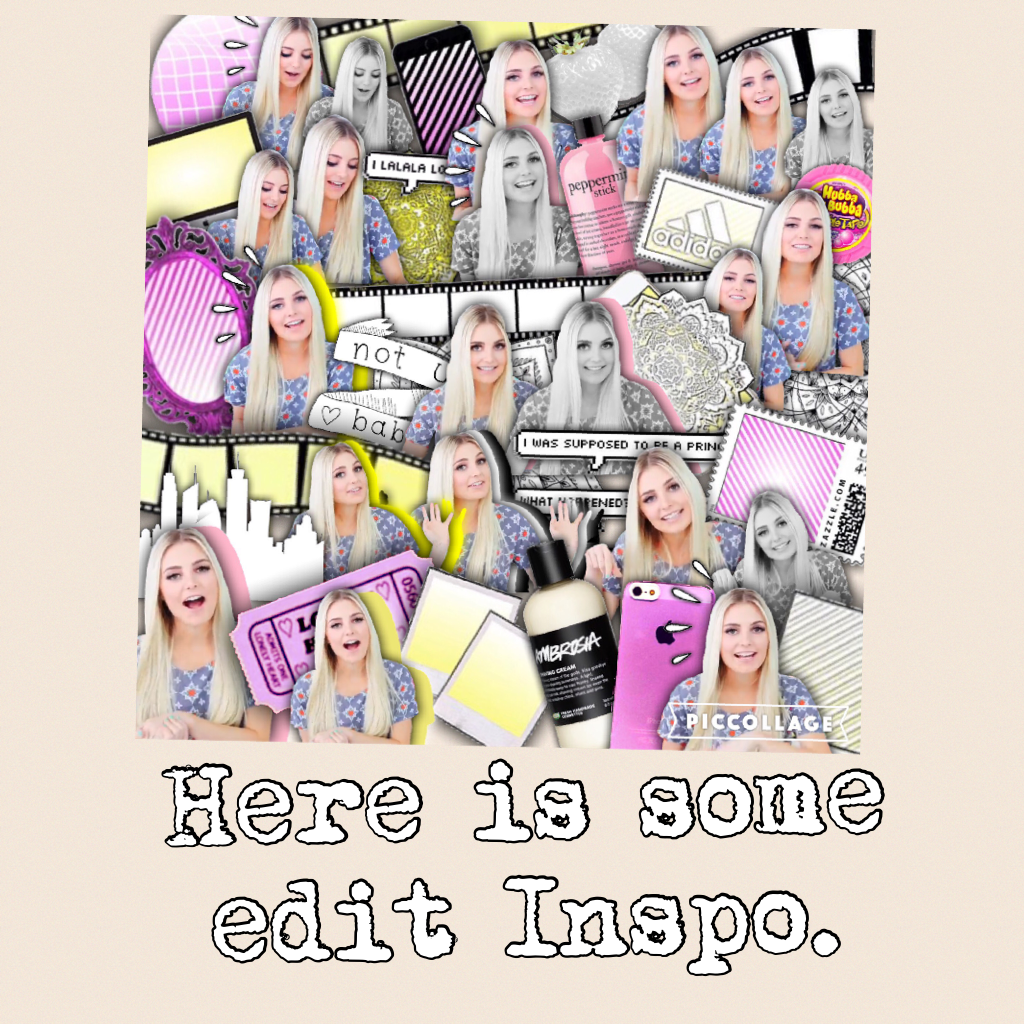 Here is some edit Inspo. Just made it the other day for fun 💅🏻✏️💁🏼📒 🐷💛🍥🛎💖🚖🌸🐱👛👑🎀😊pink n yellow emojis 😂😂😂