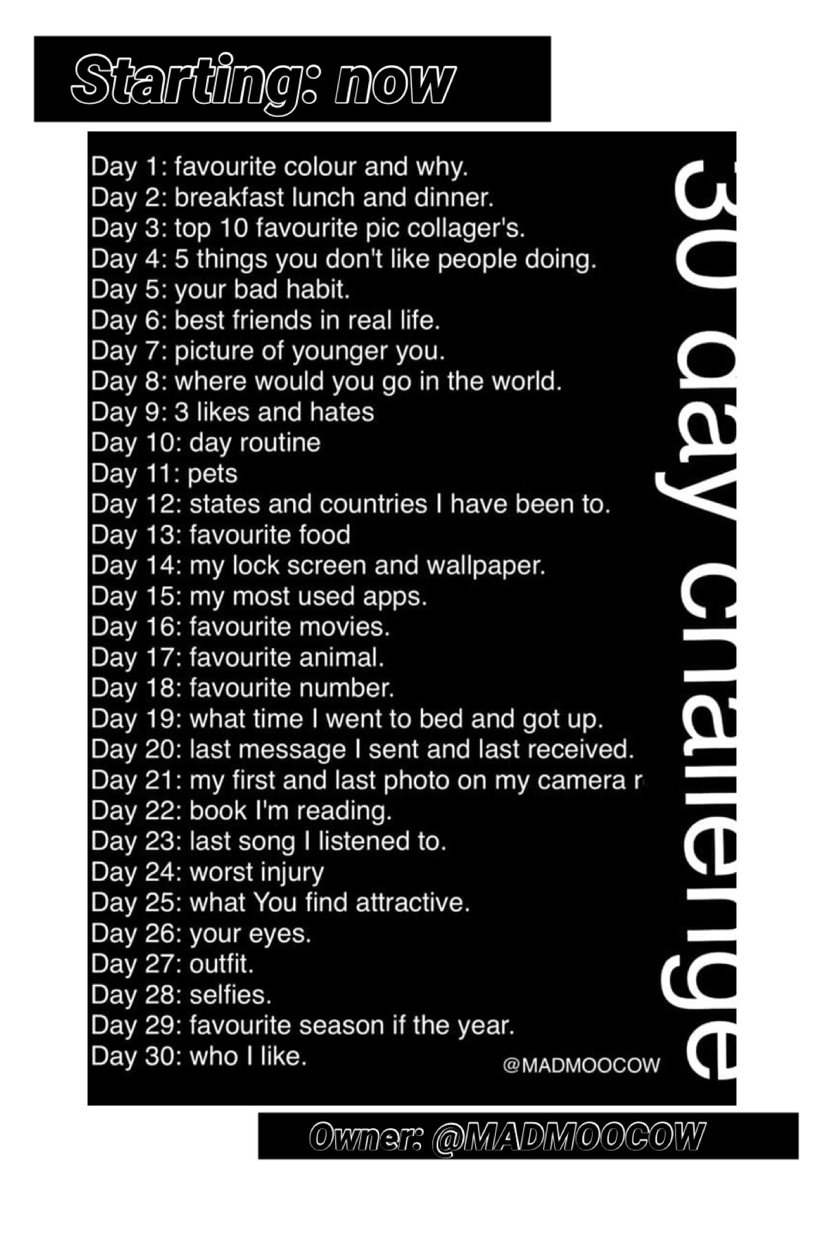 30 day challenge 😀