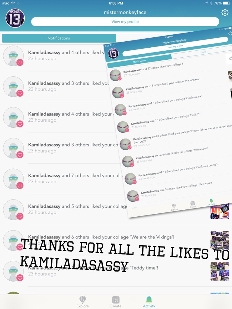 Thanks for all the likes to Kamiladasassy 