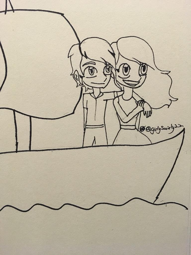 Inktober day 25 ship. It’s a relationship ( ship ) on a ship