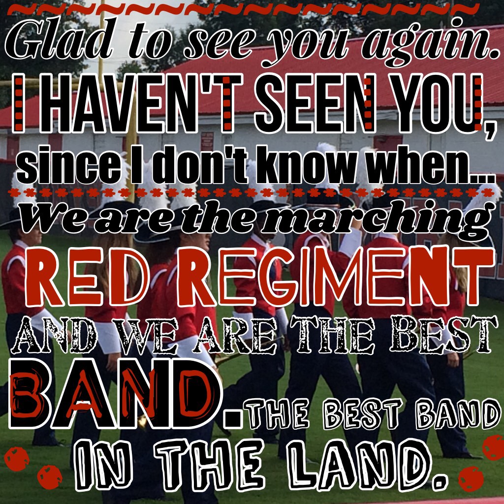 Tap please🤗

So this is a song we sing in the stands once a football game is almost over. It seemed to fit since I haven't been on here in awhile, but now that marching band season is over I'm back! Rate collage 1-10 in comments!🤗😊😁