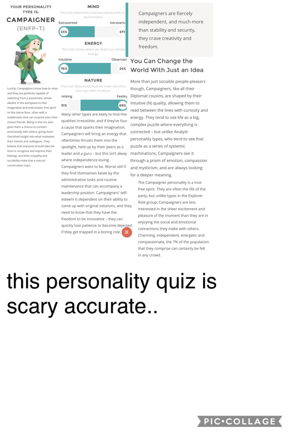 definitely take a personality quiz, they’re so cool 