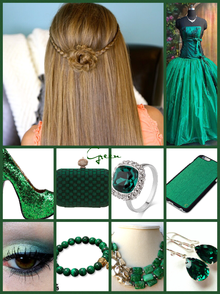 Green prom night outfit set 