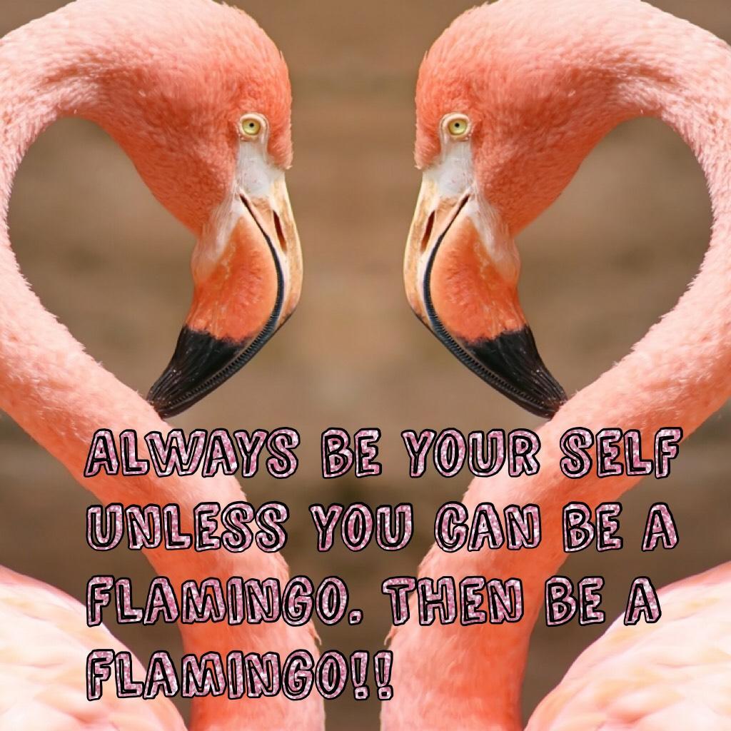 Always be your self unless you can be a flamingo. Then be a flamingo!!
