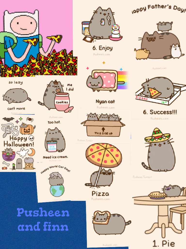 Pusheen and Finn cute 😀😍😋😎😉 