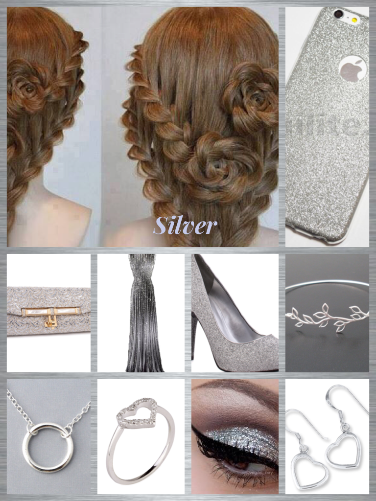 Silver prom night outfit set