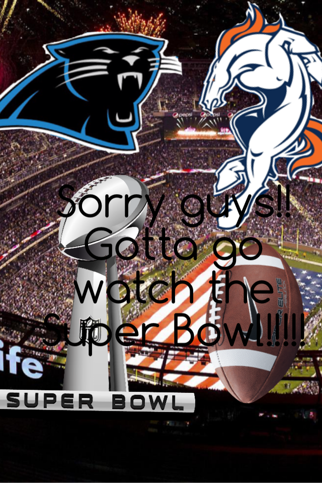 Sorry guys!! Gotta go watch the Super Bowl!!!!!
