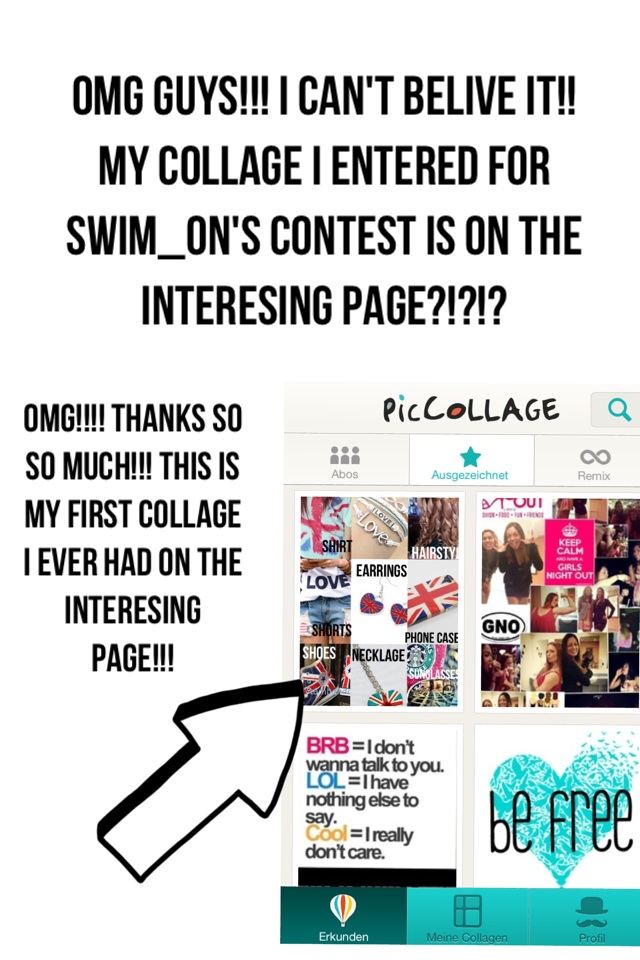 Omg guys!!! I can't belive it!! My collage i entered for swim_on's contest is on the interesing page?!?!?
