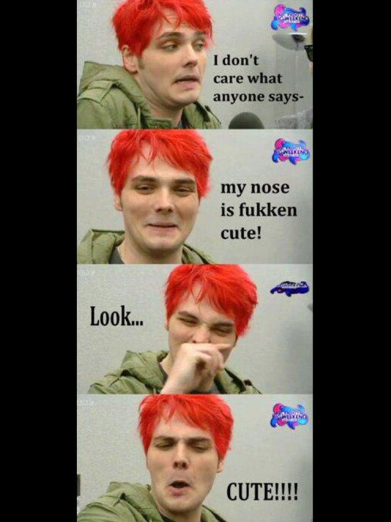 but seriously gerard way's nose is adorable