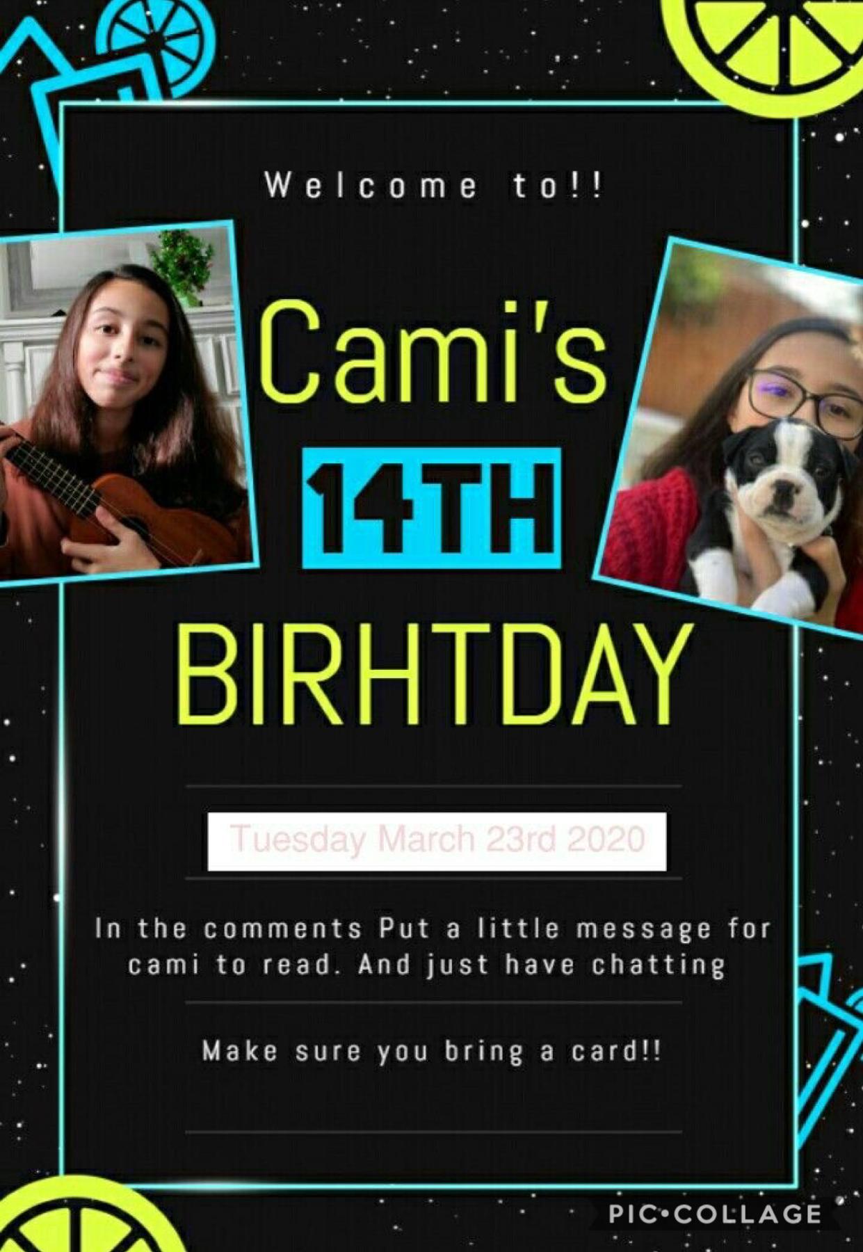Hey Guys welcome to Countingstars- aka cami Bday!! We’ll have this post until her birthday tomorrow. Remember to remix your card so it can be posted on the 24th. In the Comments put some nice things about cami and her account. Join us tomorrow and the nex