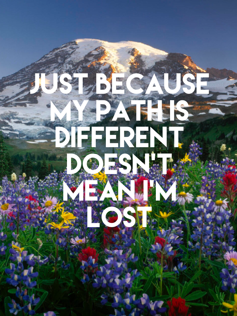 just because my path is different doesn't mean i'm lost